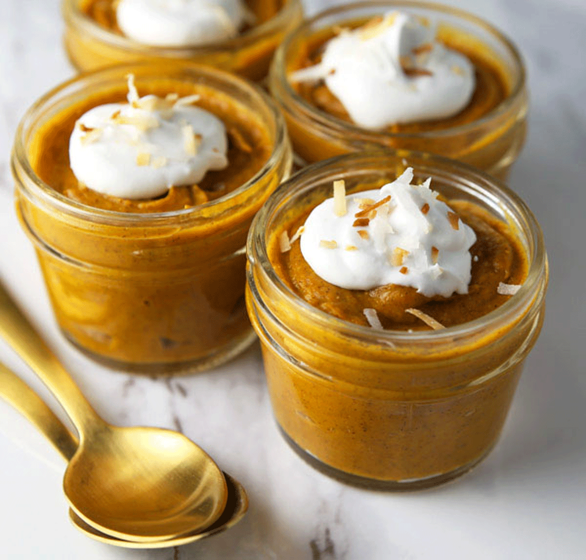 Pumpkin Pudding in four jars