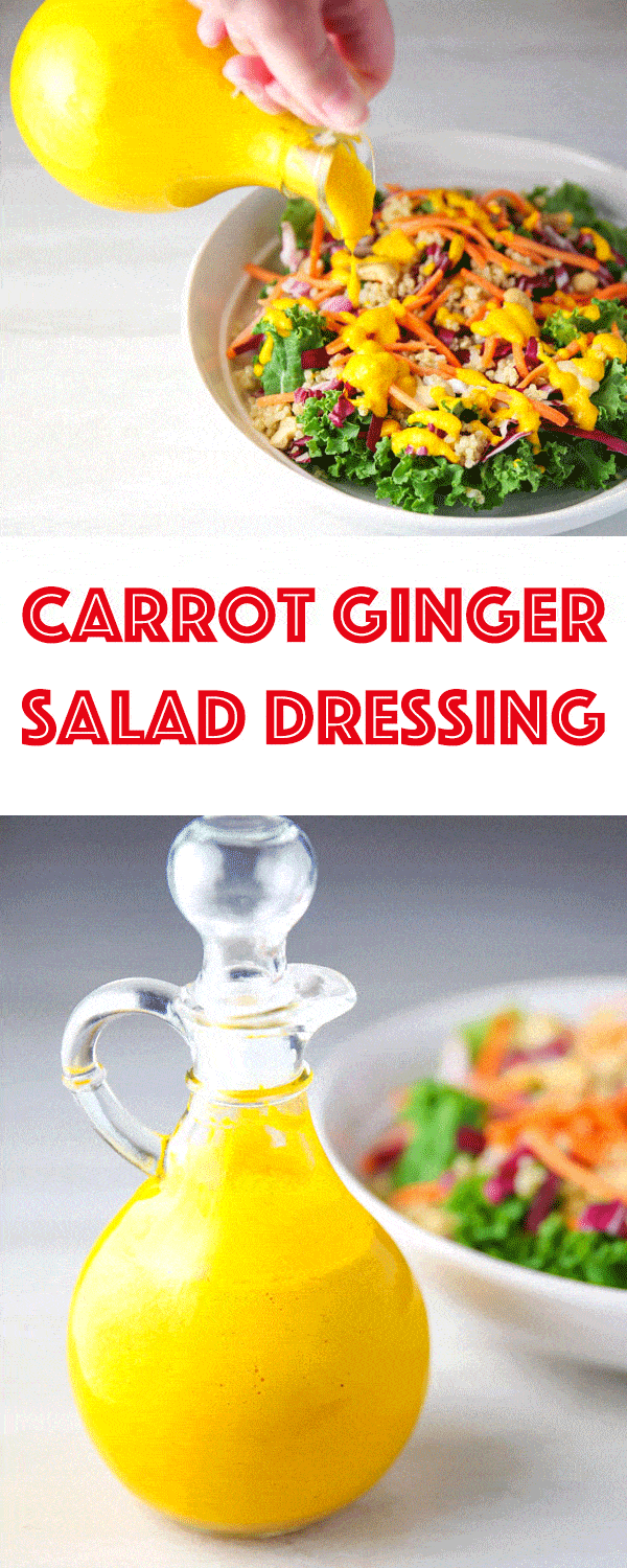 This Carrot Ginger Dressing is made with simple fresh ingredients and is incredibly delicious! 