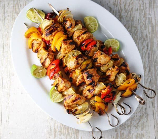 These Grilled Chili Lime Chicken Kabobs are easy to make and oh so savory! This will be truly a crowd favorite at your next bbq! #bbq #grilled #grilledchicken #chicken #kabobs #healthyrecipes #glutenfree