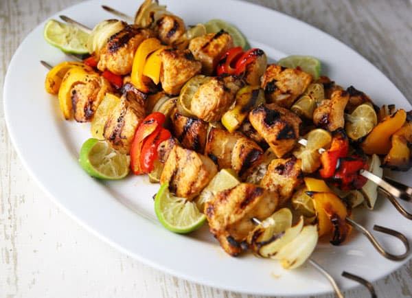 These Grilled Chili Lime Chicken Kabobs are easy to make and oh so savory! This will be truly a crowd favorite at your next bbq! #bbq #grilled #grilledchicken #chicken #kabobs #healthyrecipes #glutenfree