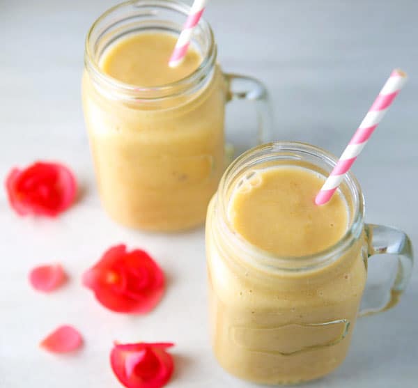 This Papaya Tropical Smoothie has fresh, natural, healthy ingredients and is dairy free!