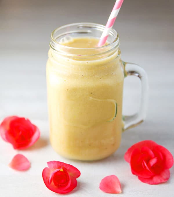 This Papaya Tropical Smoothie has fresh, natural, healthy ingredients and is dairy free!