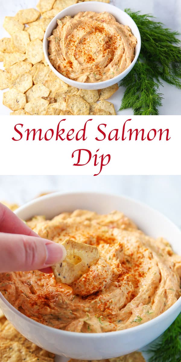 This Smoked Salmon Dip is super easy to make! It's so creamy, savory, and has the perfect amount of smoky flavor. It is sure to be a hit at your next party! #appetizer #appetizers #seafood #smokedsalmon #dip #partydip #salmon