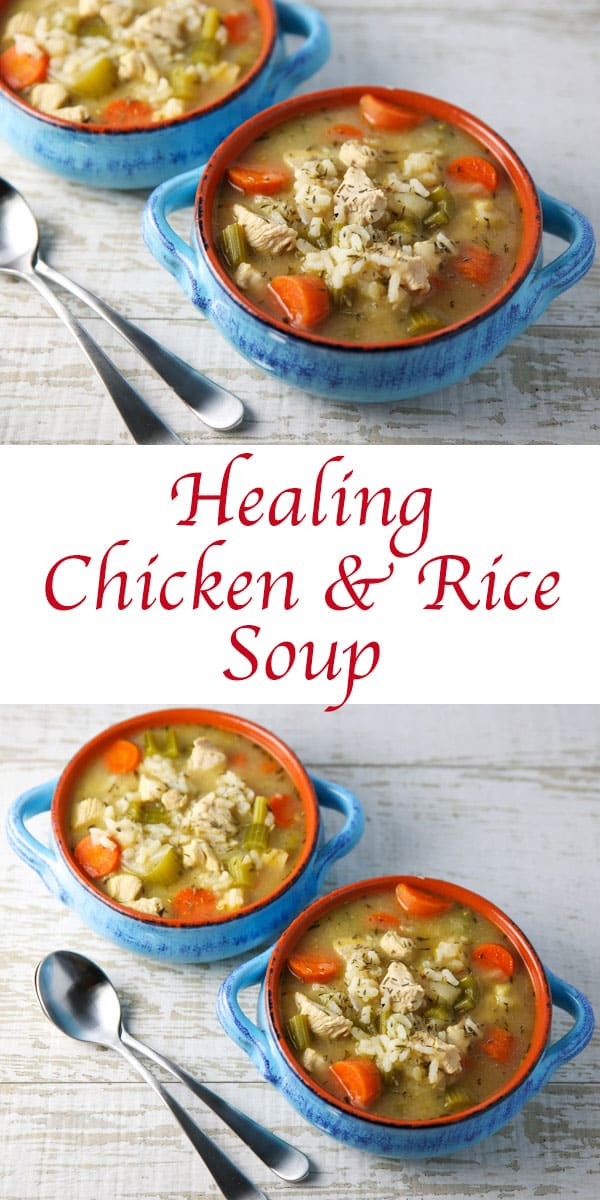 This Healing Chicken and Rice Soup is the perfect comfort food! I recently made this when I had a cold and instantly felt better after eating this! #chicken #rice #soup #glutenfree #superfoods 