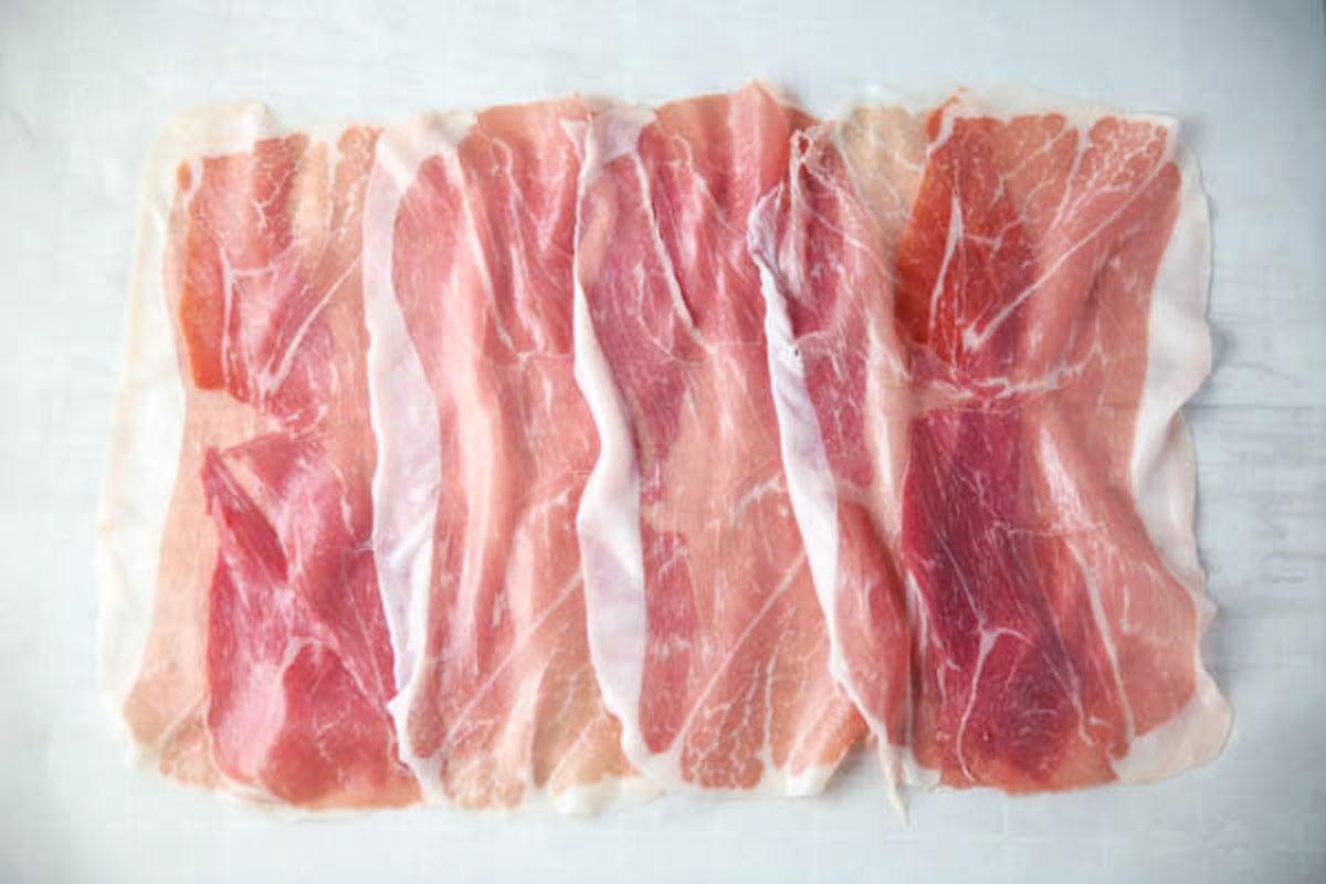Prosciutto on parchment paper