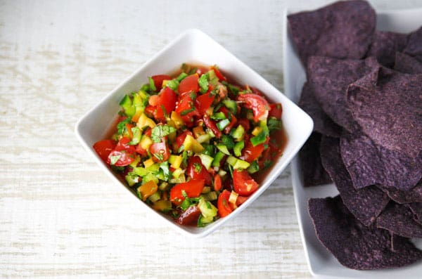 Fresh Spicy Salsa with chips