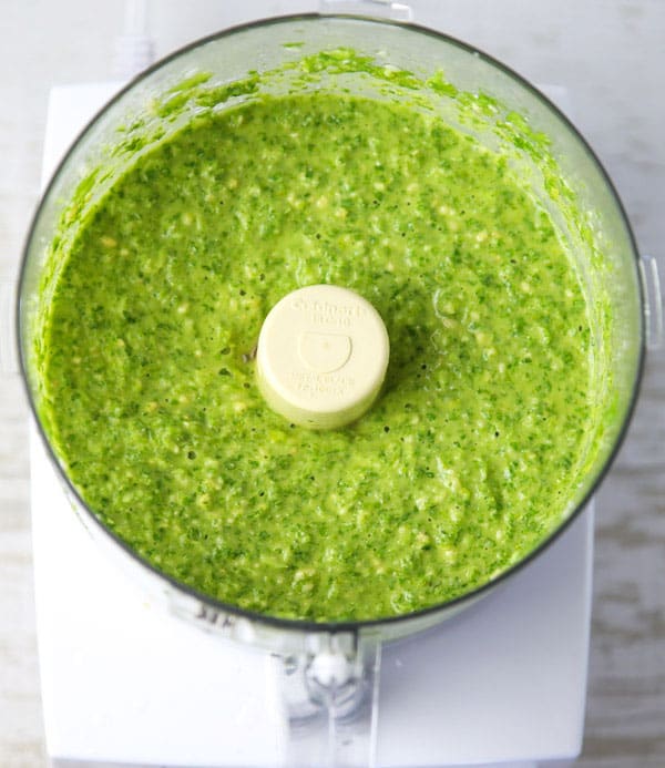 Lemon Pesto blended in food processor