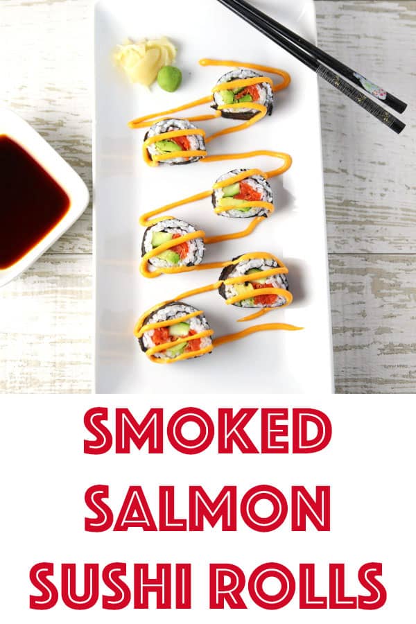 Smoked Salmon Sushi Rolls pinterest image