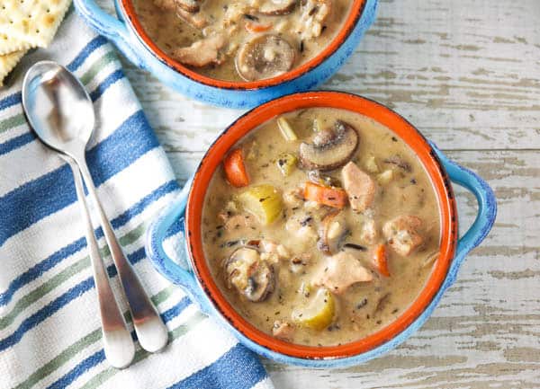 Creamy Chicken and Wild Rice Soup top view