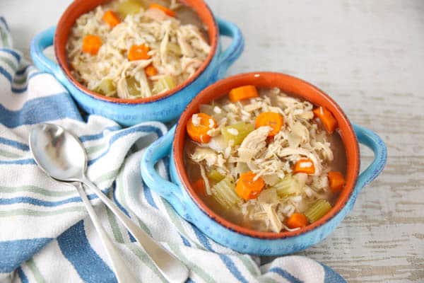 Slow Cooker Chicken and Rice Soup with Lemon