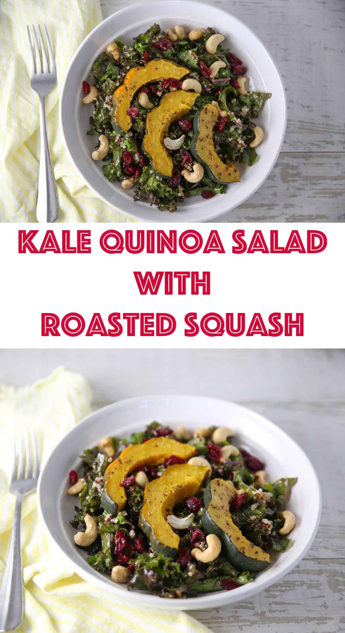 kale quinoa salad with roasted squash
