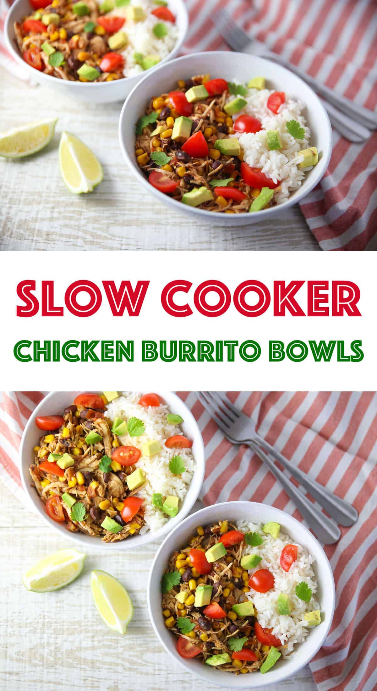 slow cooker chicken burrito bowls