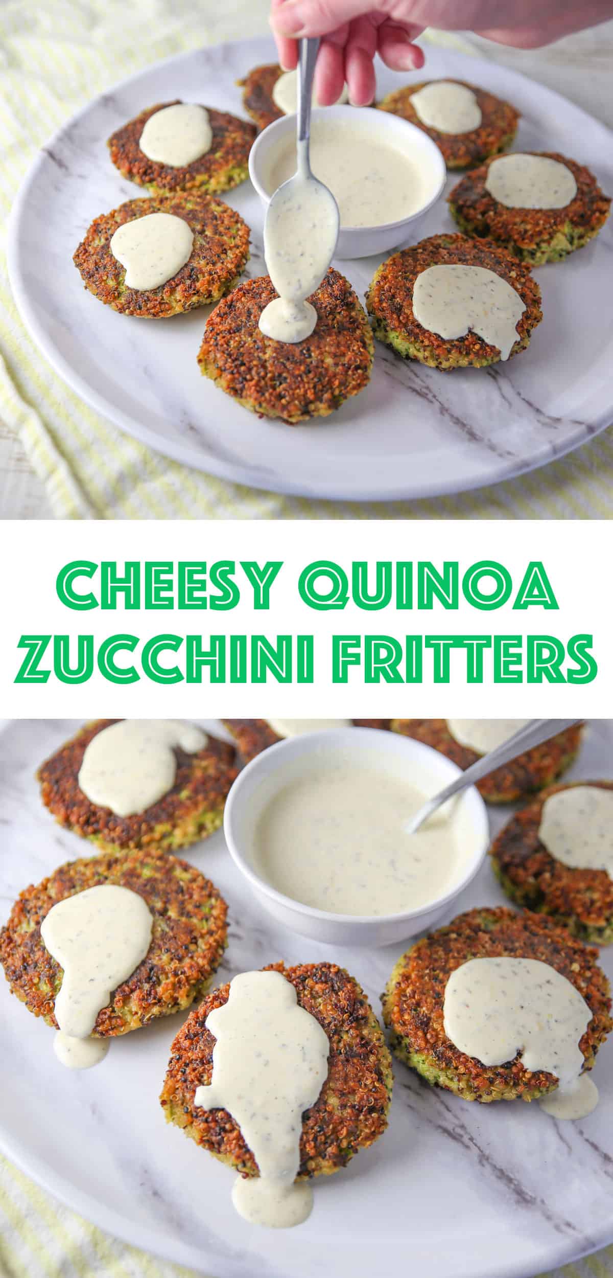 cheesy quinoa zucchini fritters