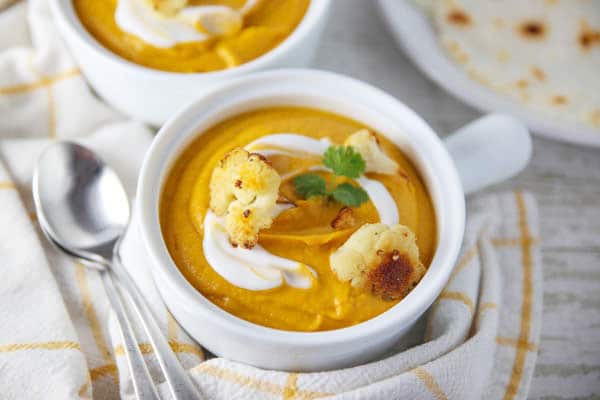 Curry Cauliflower Soup in a bowl