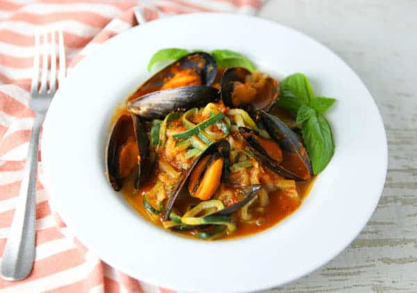 Mussels Fra Diavolo with Zucchini Noodles