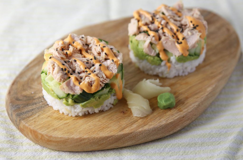 tuna sushi stacks