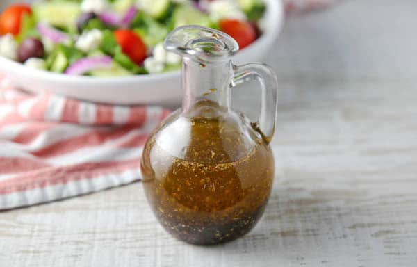 Homemade Greek Salad Dressing in a bottle