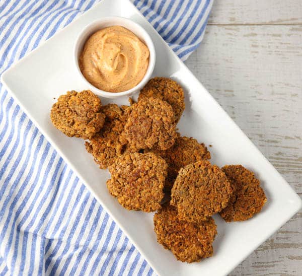 Lentil Fritters with sauce