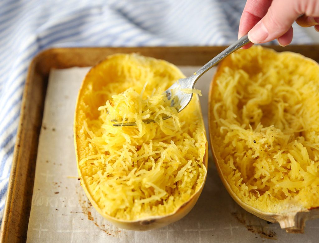 Garlic Parmesan Spaghetti Squash - Tastefulventure