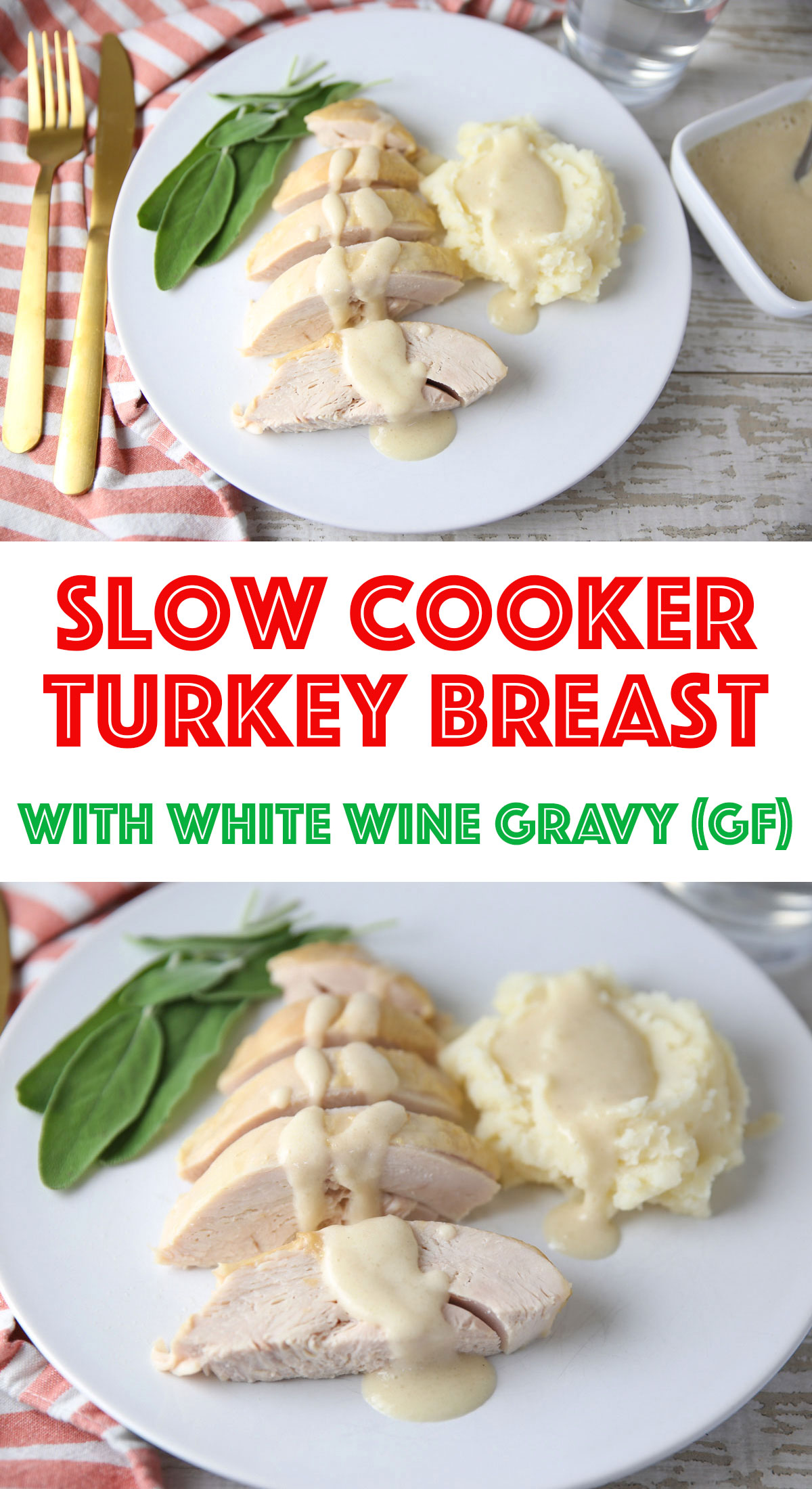 Slow Cooker Turkey Breast with White Wine Gravy