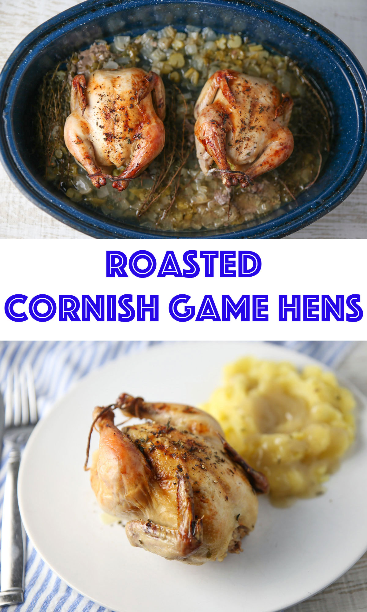 Roasted Cornish game hens