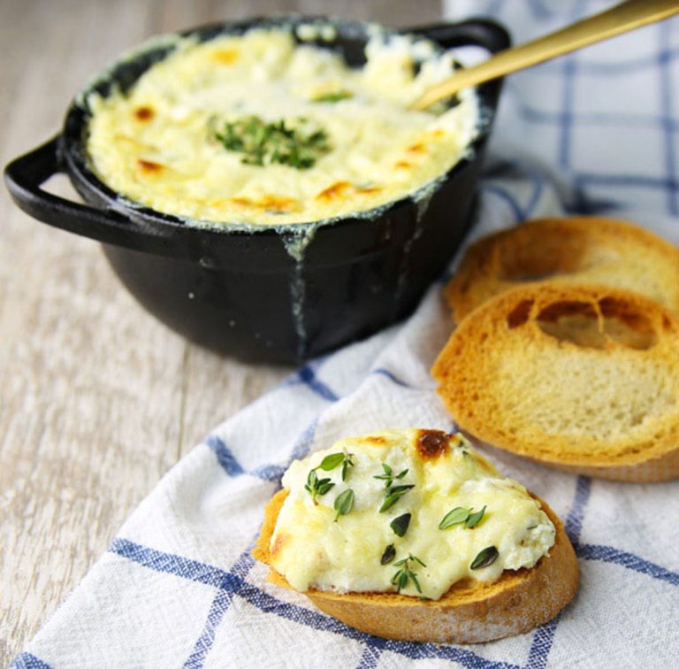 Baked Ricotta Cheese Dip With Garlic Thyme And Lemon - Tastefulventure