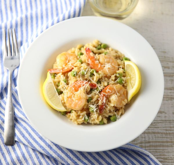 Easy Shrimp Risotto with Peas - Tastefulventure