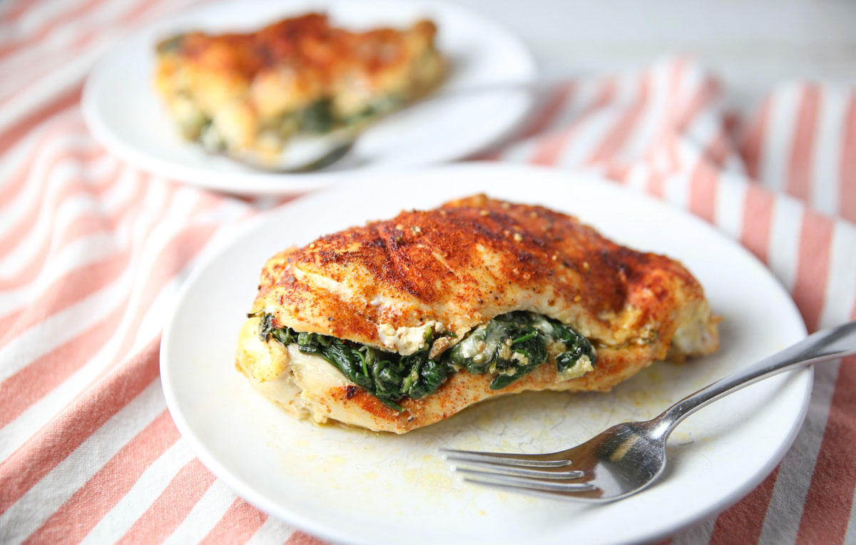 spinach and provolone stuffed chicken breast