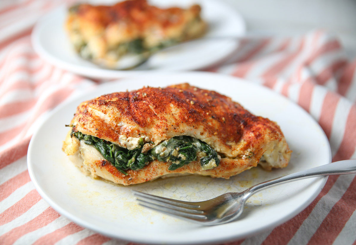 spinach and provolone stuffed chicken breast