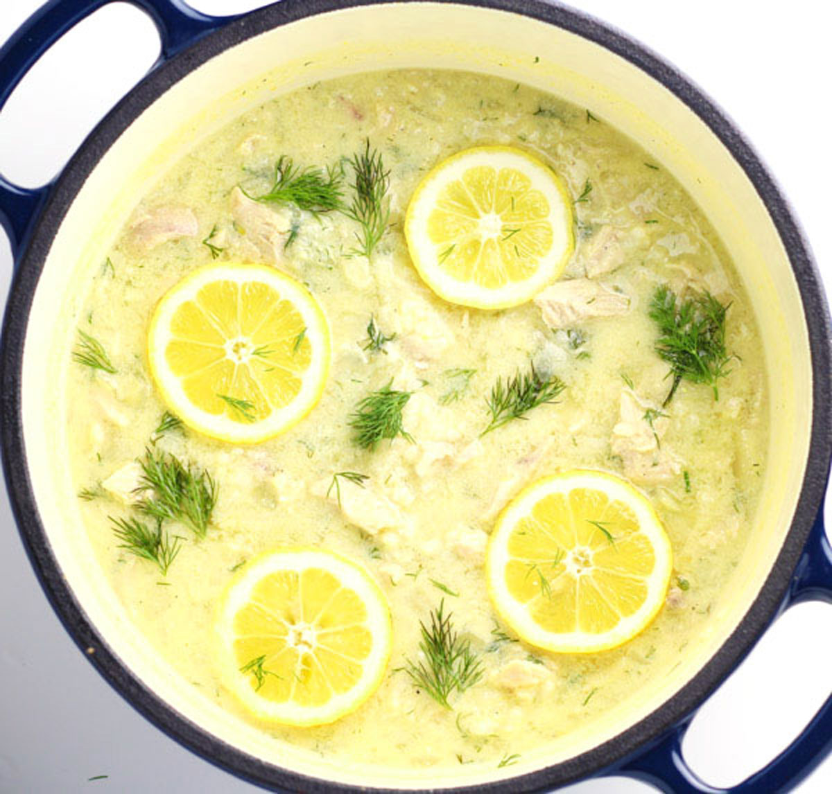 Greek lemon chicken rice soup