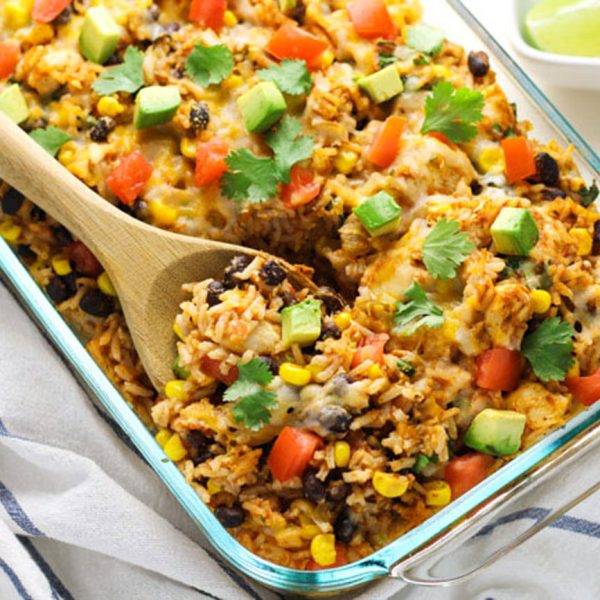 Mexican Chicken and Rice Casserole - Tastefulventure