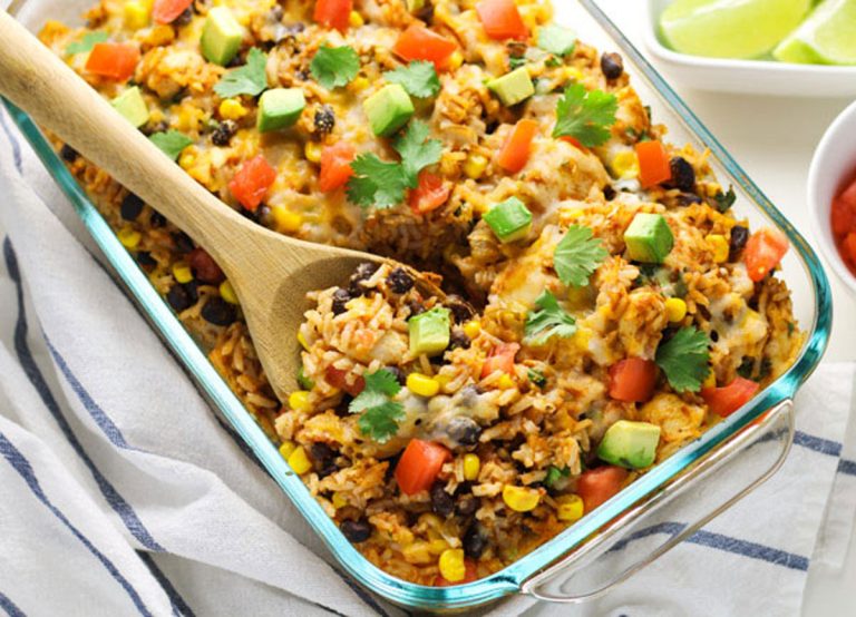 Mexican Chicken and Rice Casserole - Tastefulventure