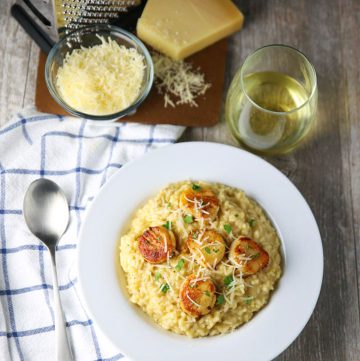 Brown Butter Scallops with Parmesan Risotto