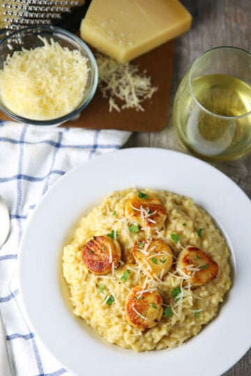 Brown Butter Scallops with Parmesan Risotto