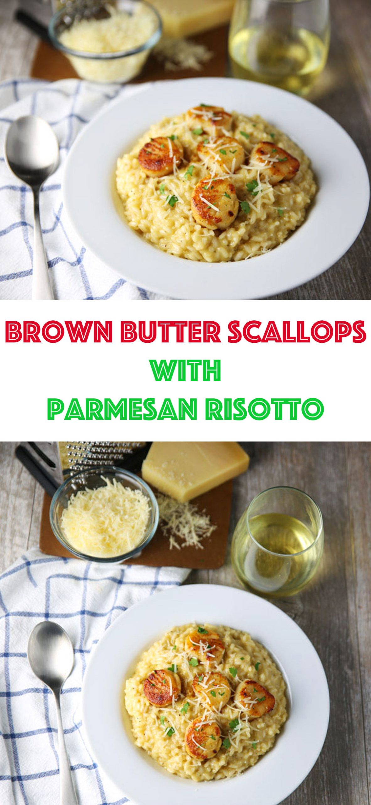 Brown Butter Scallops with Parmesan Risotto